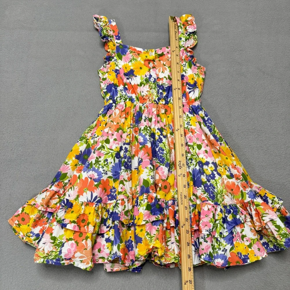 Janie and Jack Dress Girls 8 Floral Tiered Ruffle Cotton Party Wedding Summer